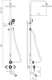 Milacio Душевая система Villena MC.103.1BBR черная бронза – фотография-4